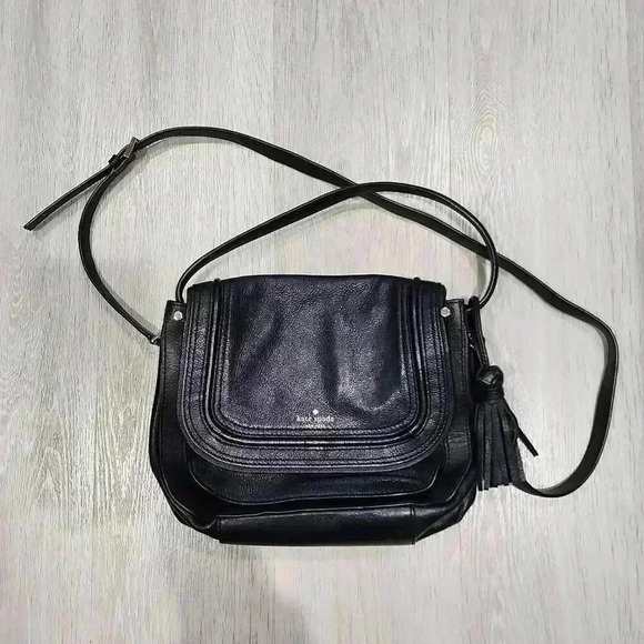 kate spade Handbags - Kate Spade New York Women's Leather Tassel Saddle Crossbody Bag Black One Size